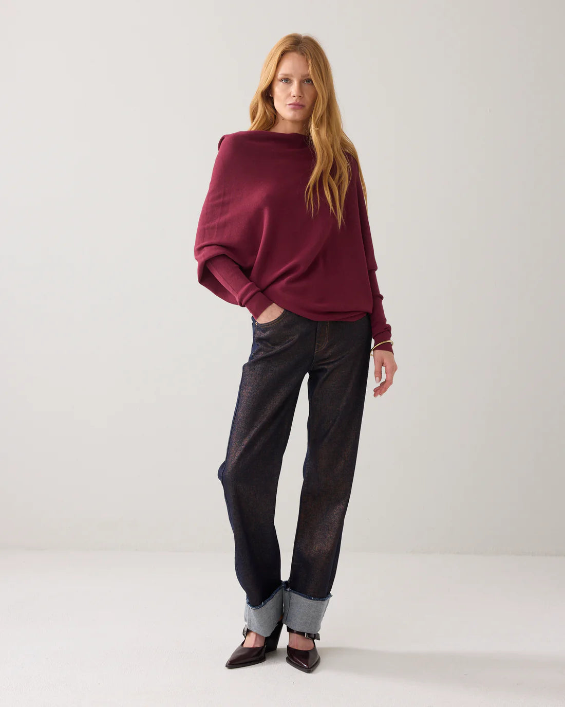Asymmetric Jumper in Seamless Knit