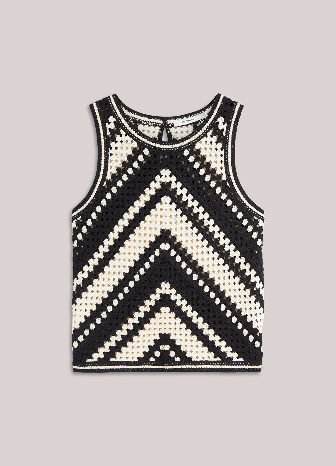 Diagonal Stripe Crochet Top
