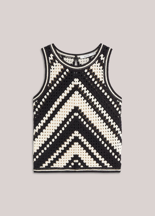 Diagonal Stripe Crochet Top