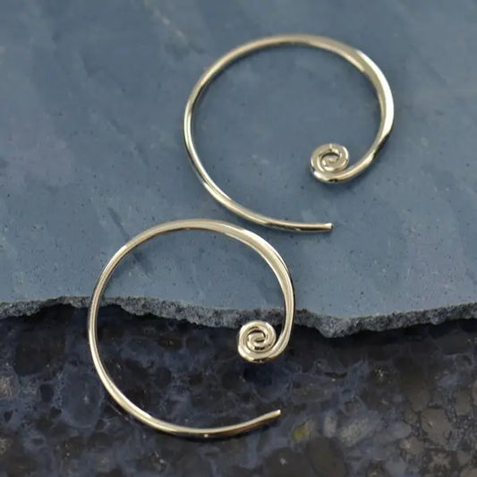 curlicue sterling silver hoops