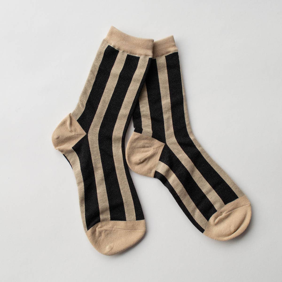 Glitter Vertical Striped Crew Socks