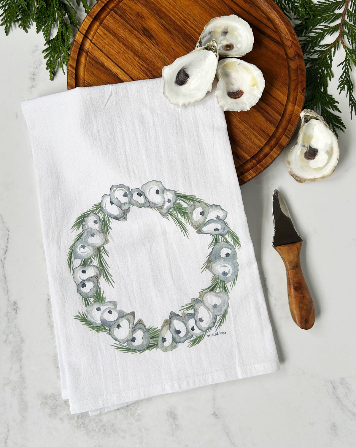 Oyster Wreath Tea Towel