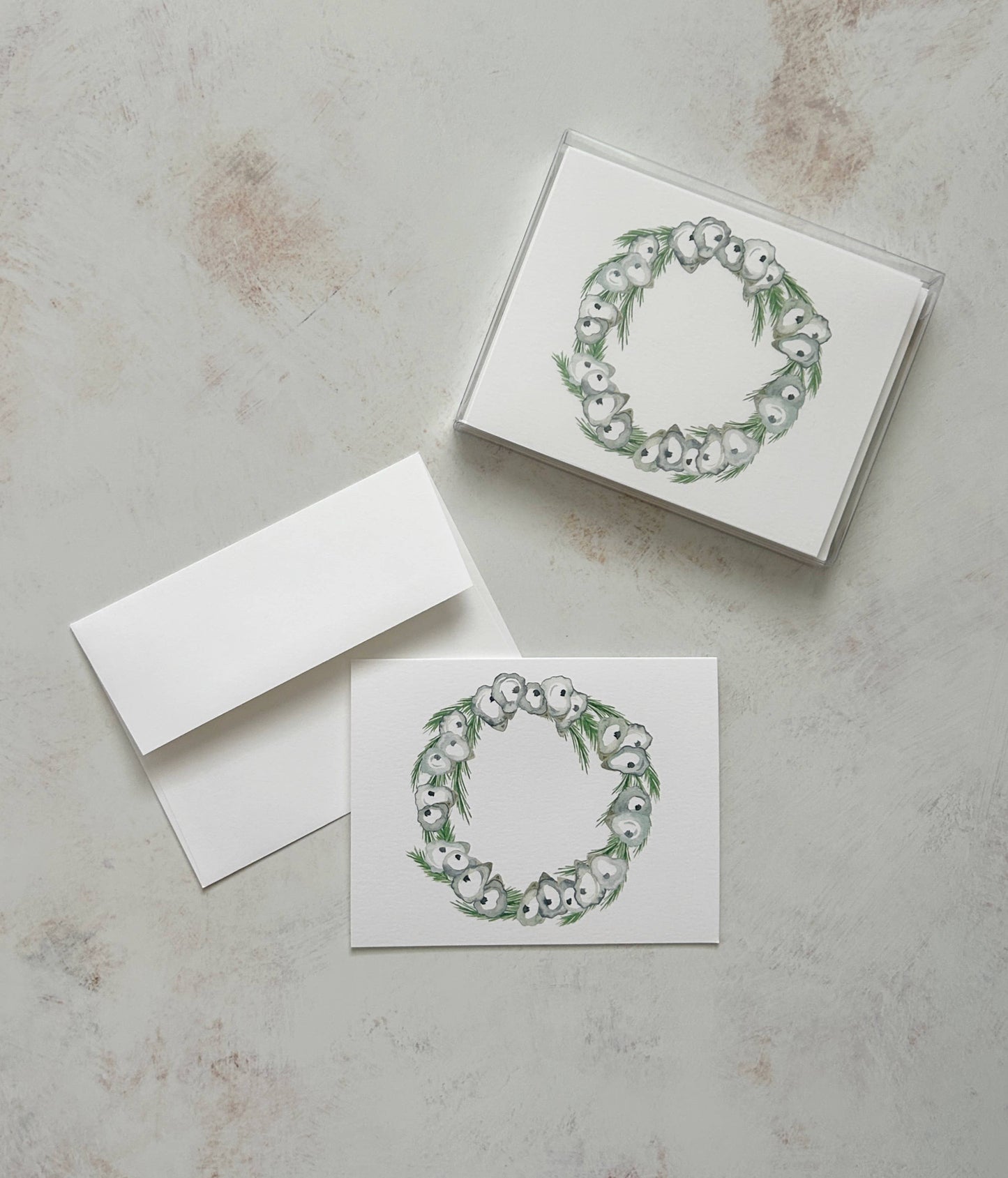 Oyster Wreath Stationery Card Box Set