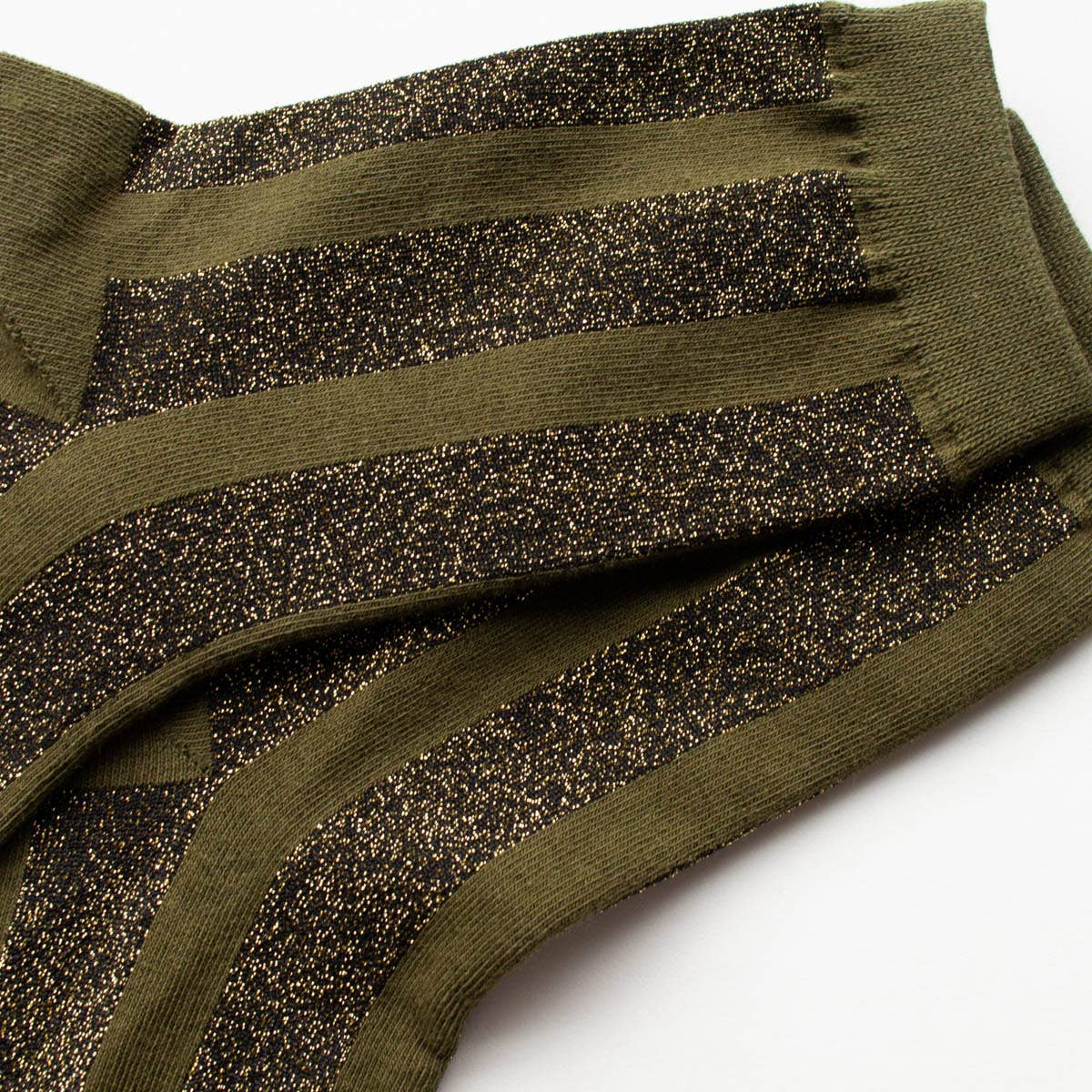 Glitter Vertical Striped Crew Socks