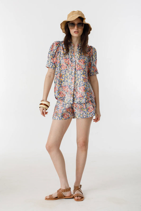 Frida Metallic Linen Shorts