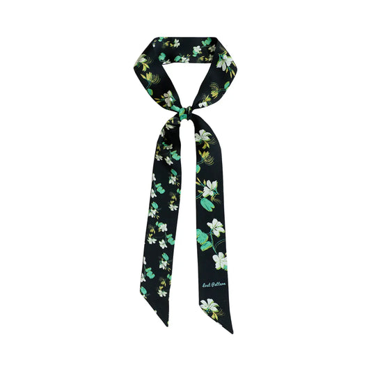 Beach Blossoms silk skinny scarf