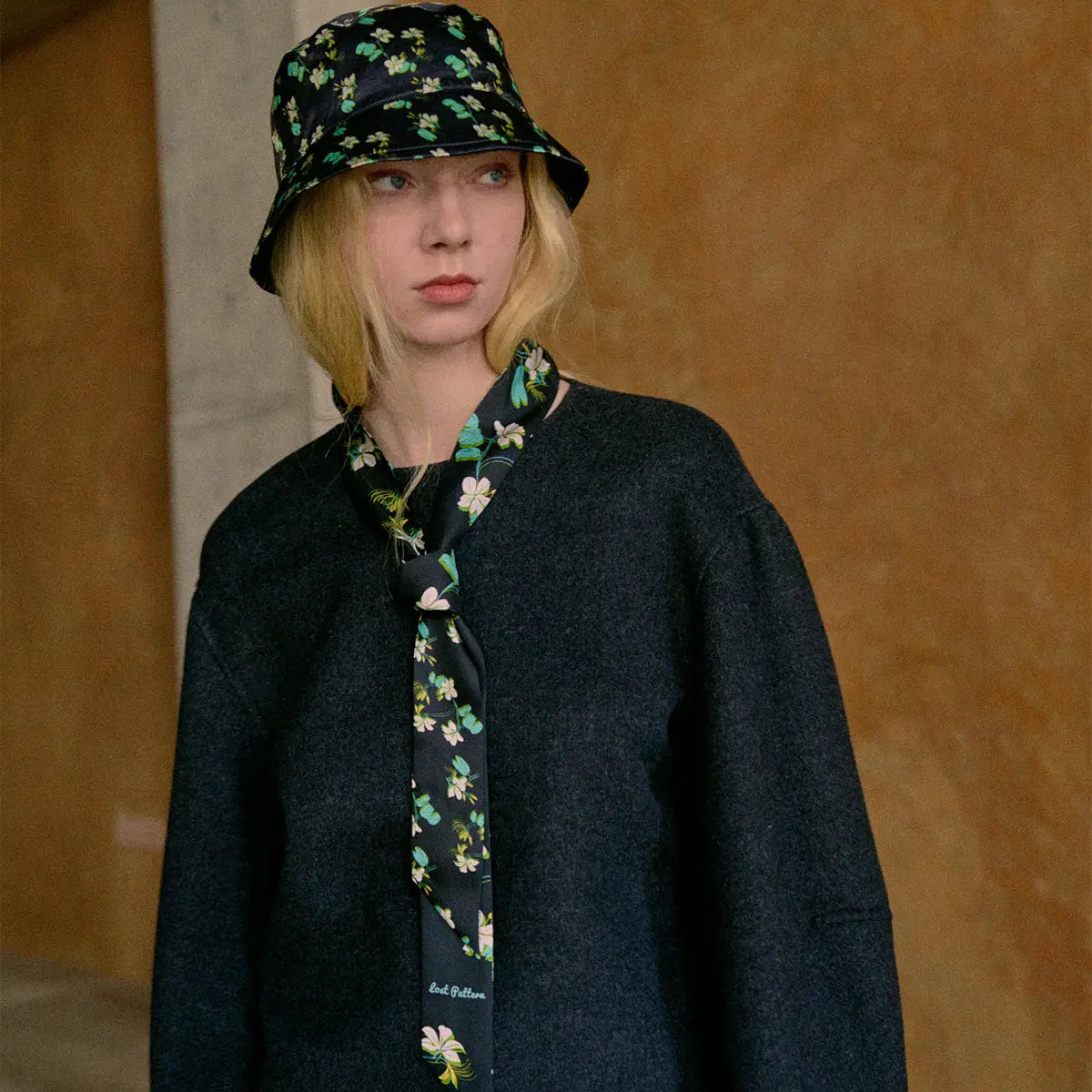 Beach Blossoms silk skinny scarf