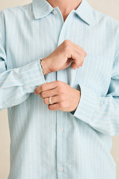linen pin stripe l/s shirt