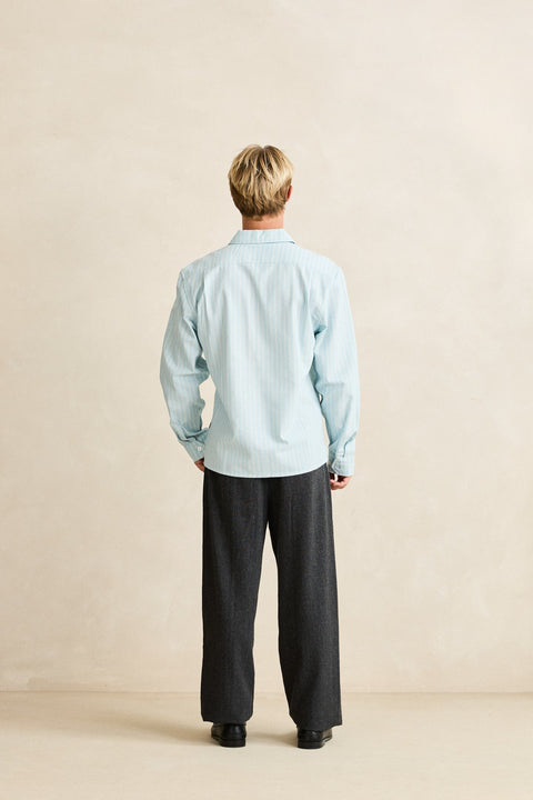 linen pin stripe l/s shirt