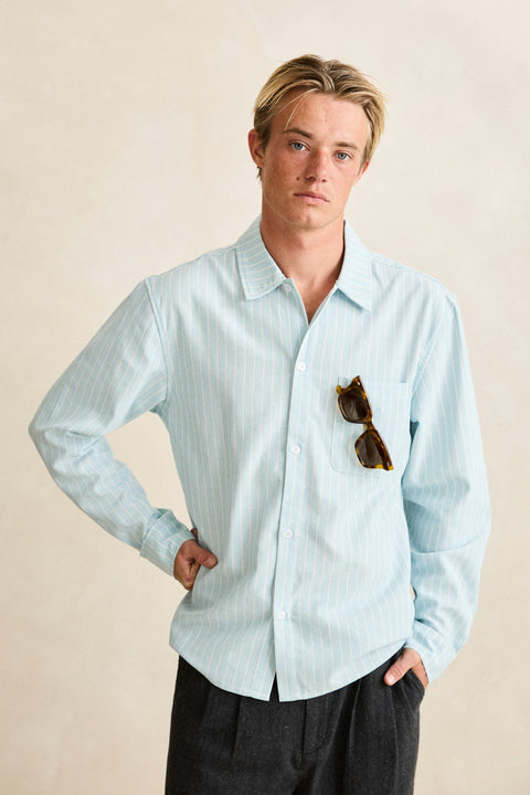 linen pin stripe l/s shirt