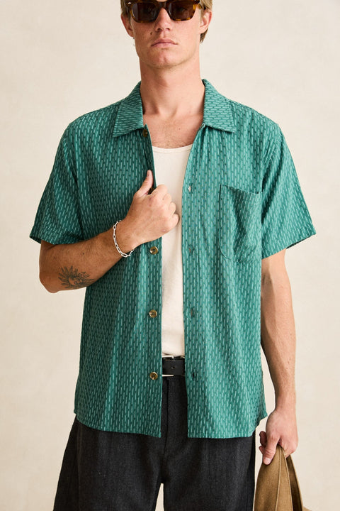 linen float stitch s/s shirt