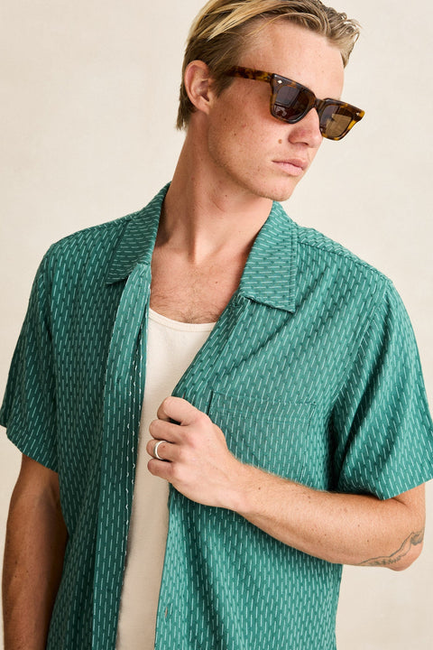 linen float stitch s/s shirt