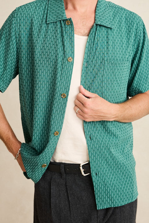 linen float stitch s/s shirt
