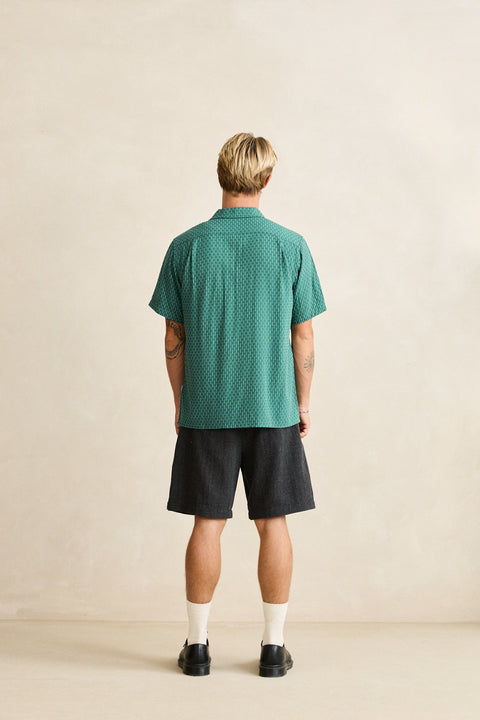 linen float stitch s/s shirt