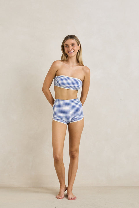 capri check boyleg pant