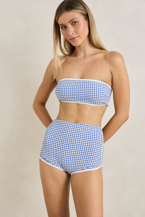 capri check boyleg pant