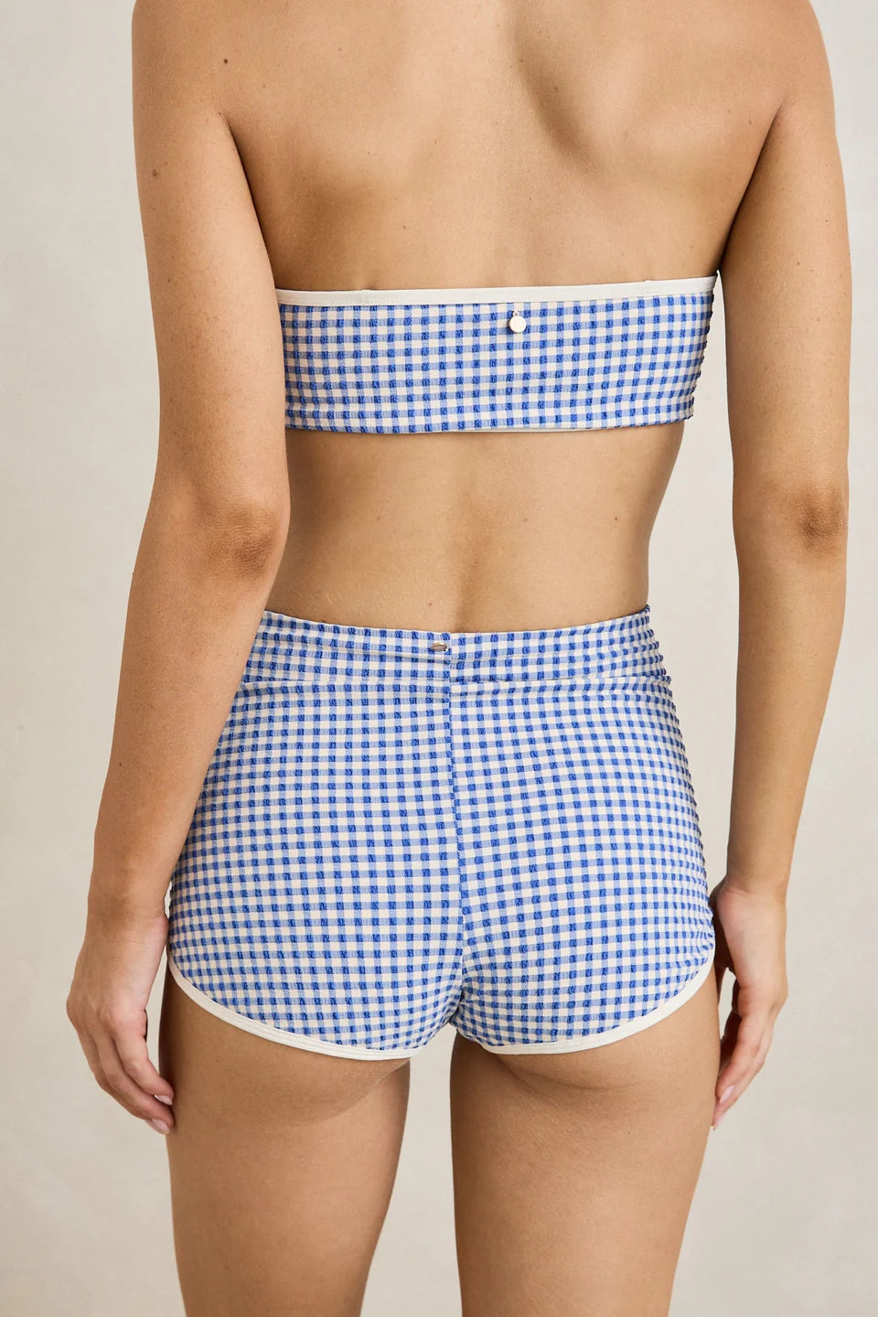 capri check bandeau top