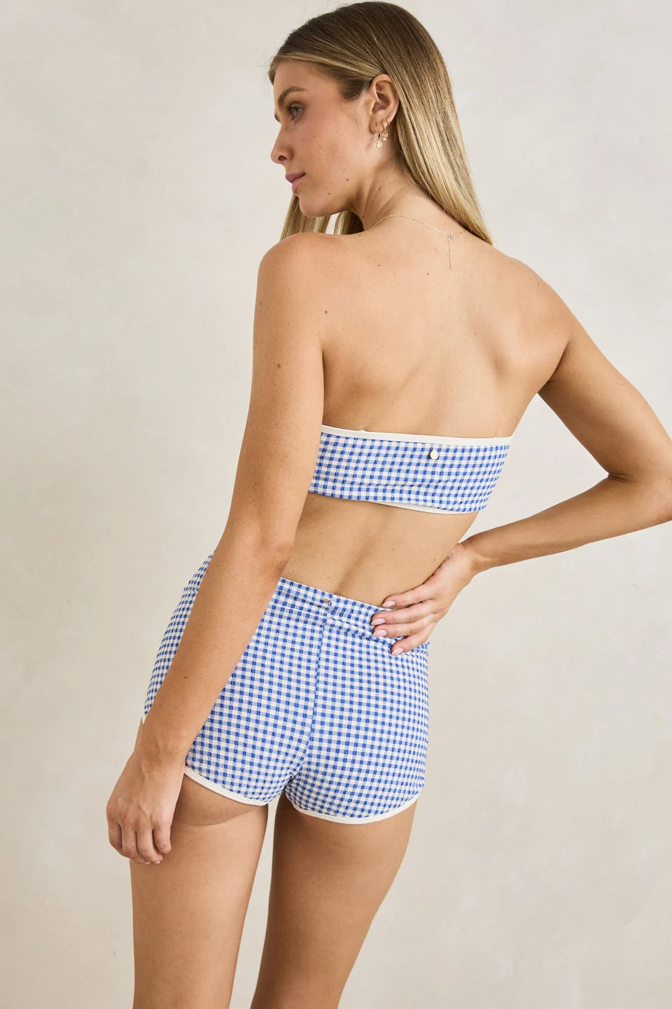 capri check bandeau top