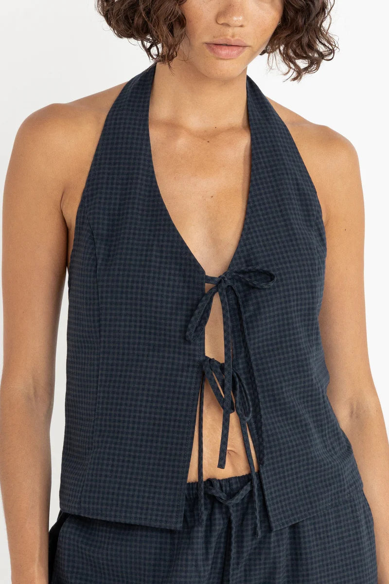 Louise Check Halter Top