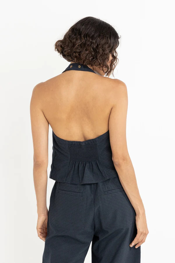 Louise Check Halter Top