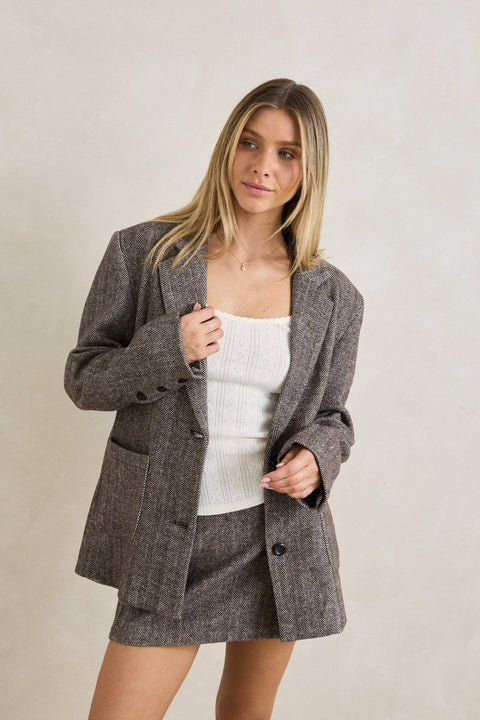 herringbone blazer