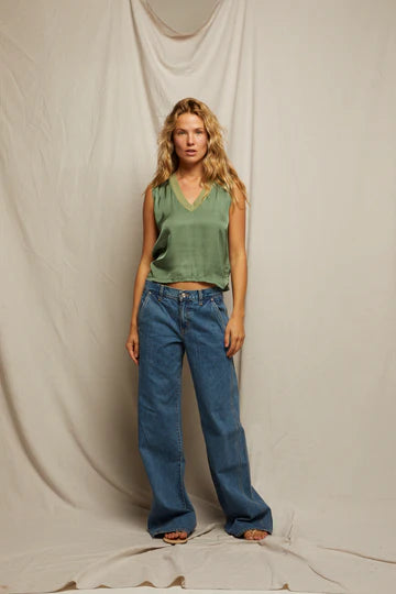 celina satin muscle tee