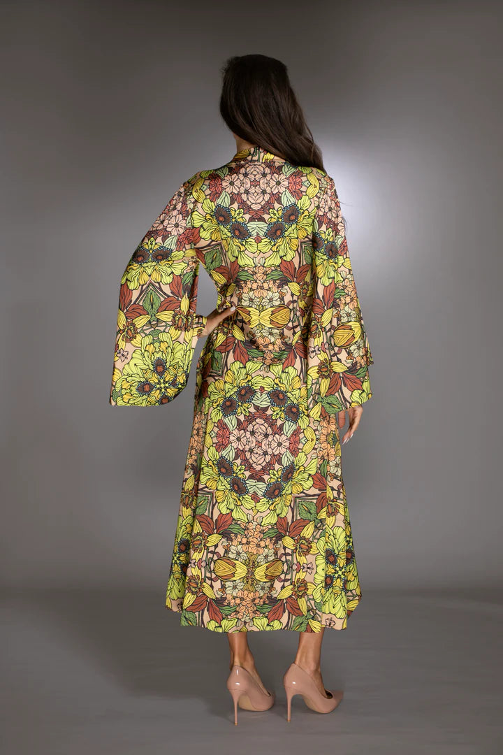 Gold Floral High Low Gown