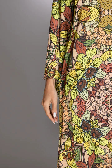 Gold Floral High Low Gown