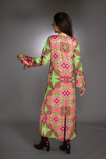 Pink Floral High Low Gown