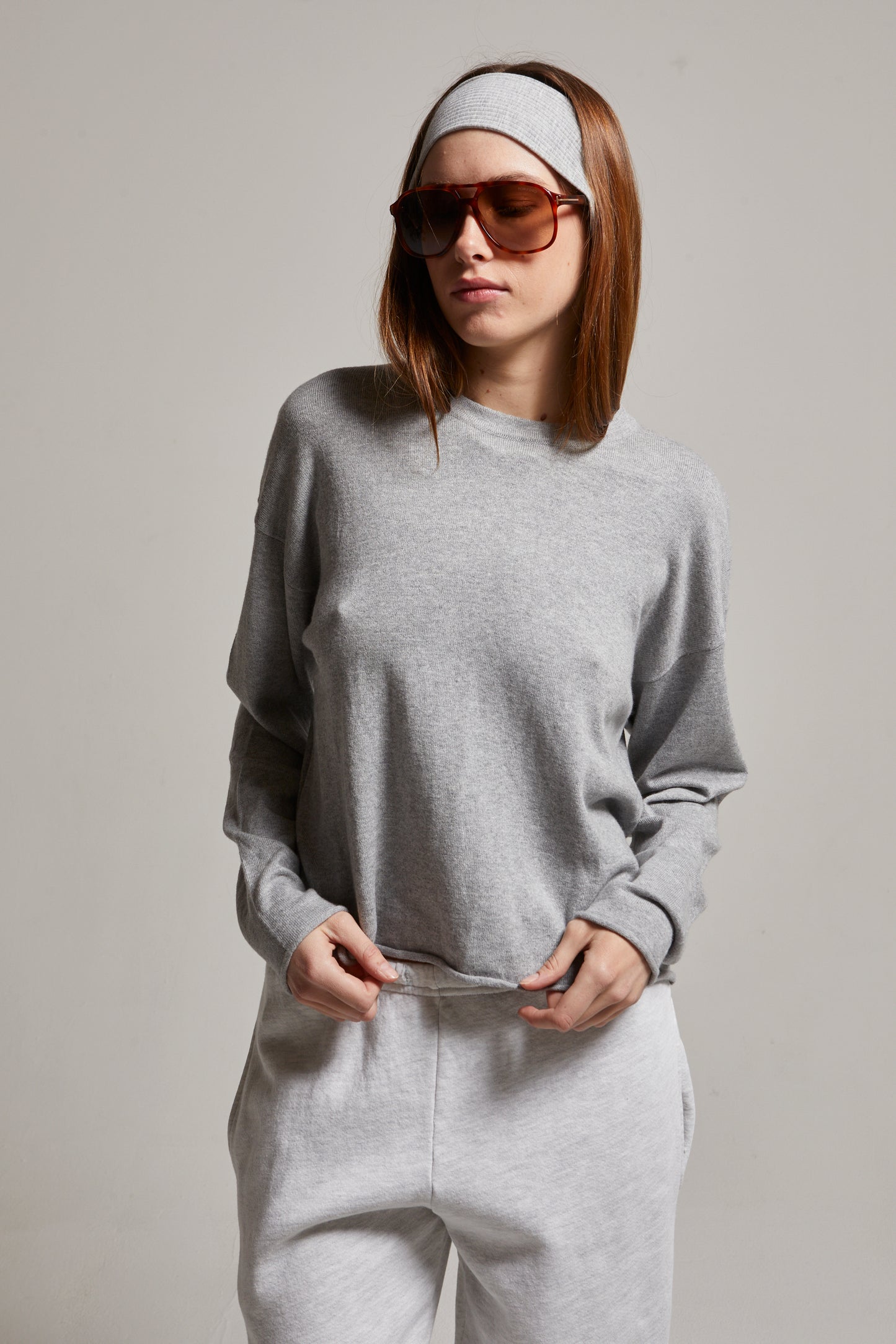 Sofie Raw Hem Crew Sweater