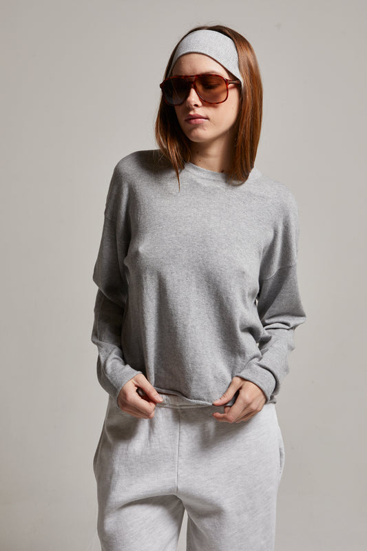 Sofie Raw Hem Crew Sweater