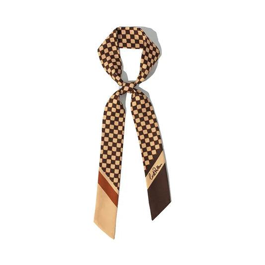 Checkerboard Twill Skinny Scarf