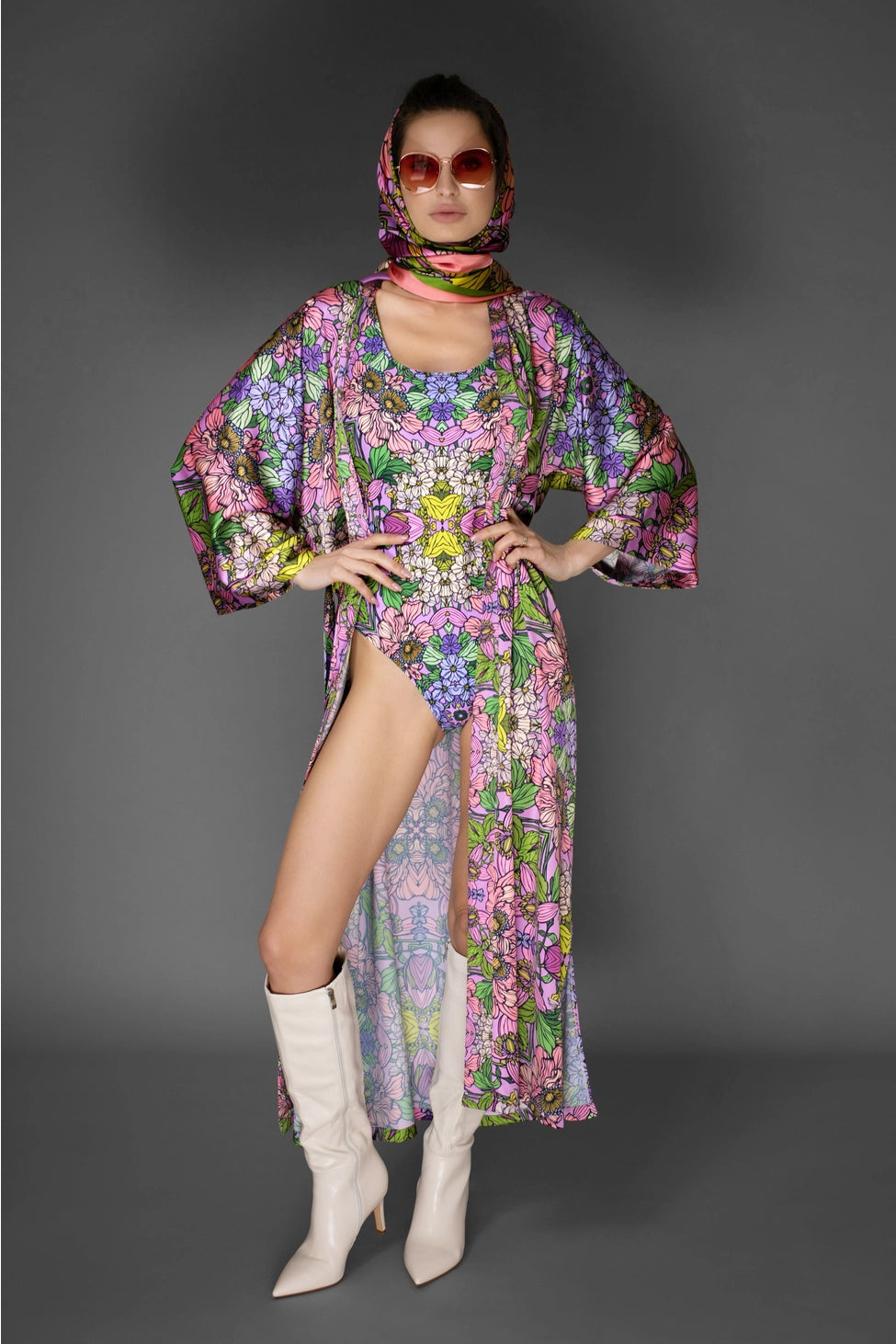 Floral Pastel Lilac Swimsuit