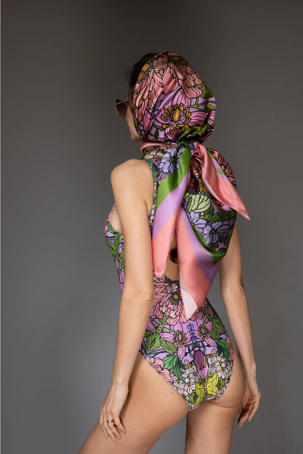 Floral Pastel Lilac Swimsuit