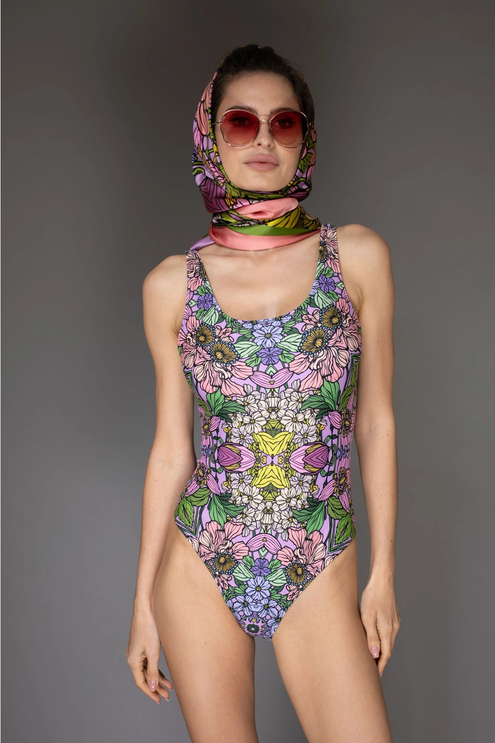 Floral Pastel Lilac Swimsuit
