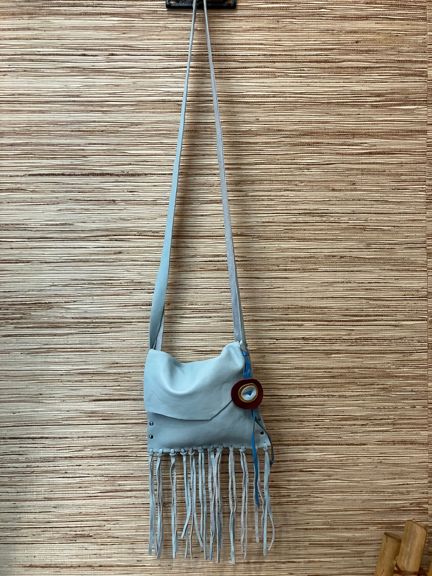 Angela Little Blue Fringe Bag
