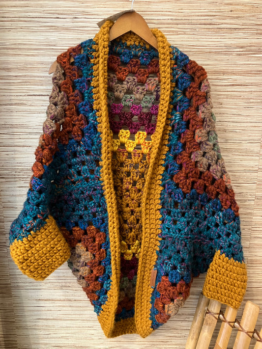 Rust Granny Square Shrug