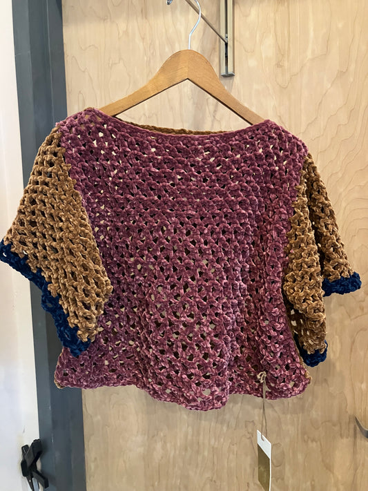Nancy crocheted velvet top