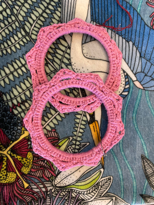 Star Pink Hemp Earrings