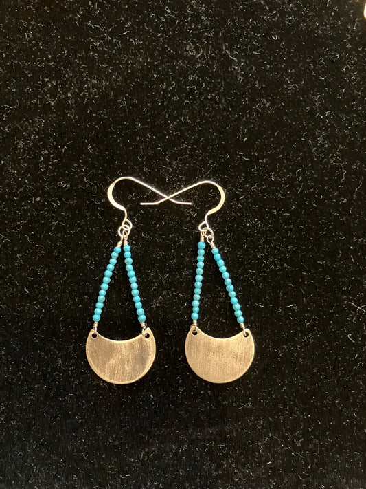 shea turquoise & sterling silver drop earrings