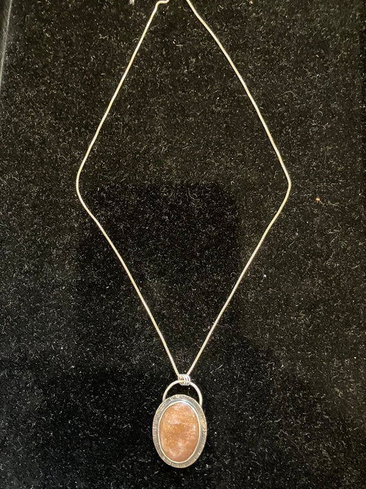 shea golden rutilated quartz in ss necklace