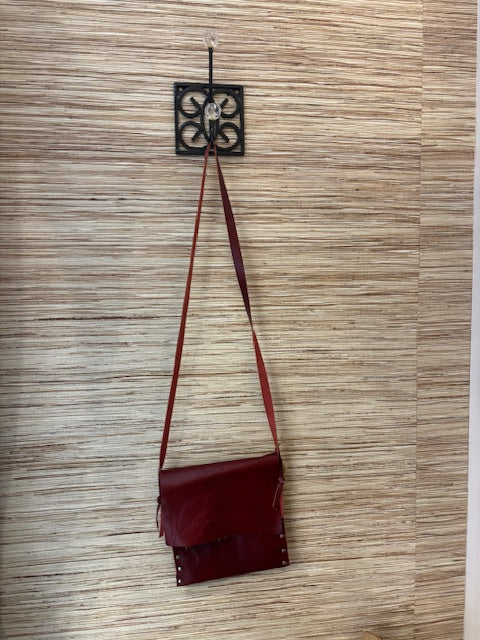 Angela burgundy leather bag