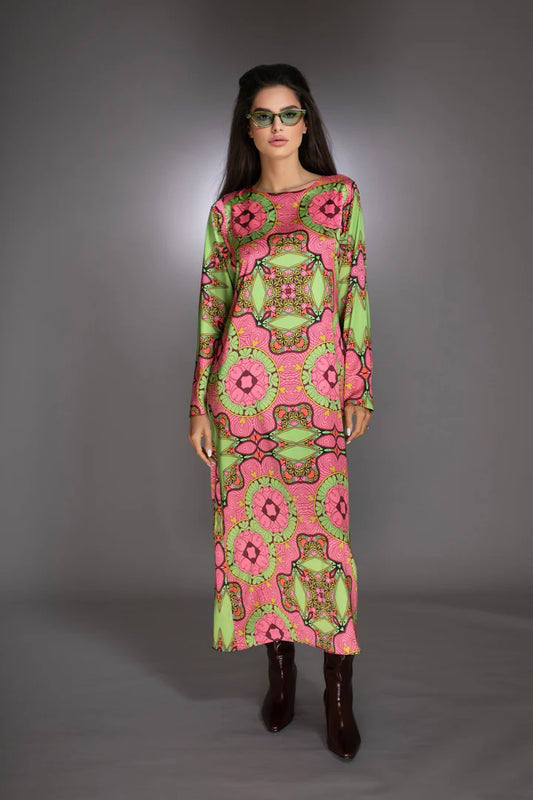 Pink Floral High Low Gown