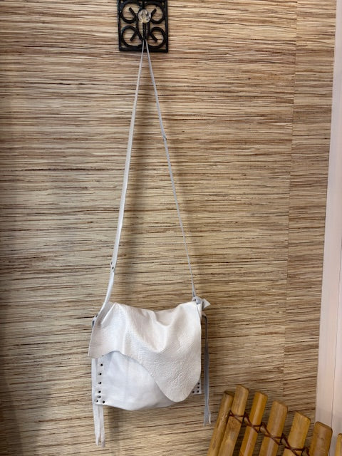 Angela pearl white leather bag