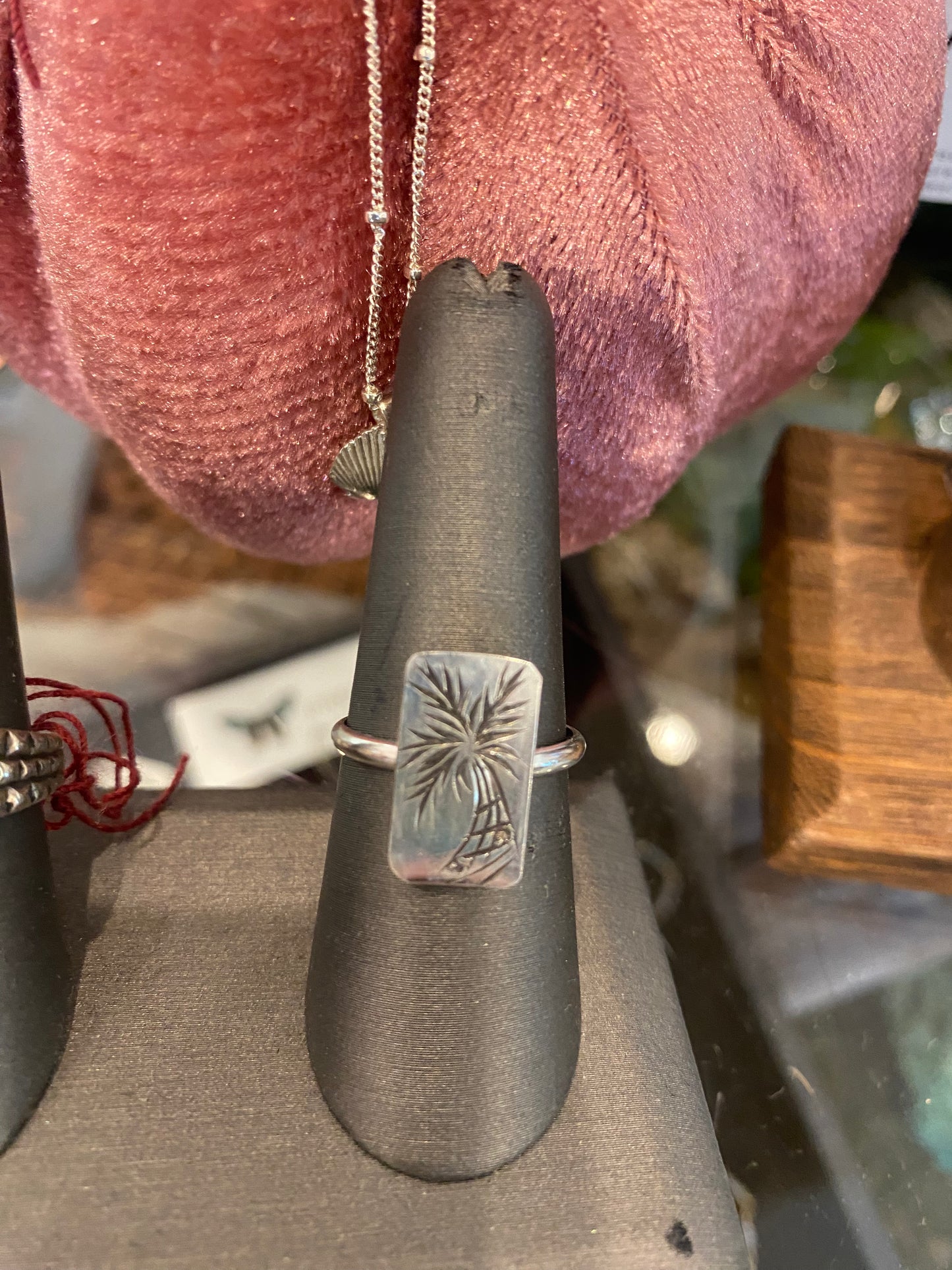Palm Tree Engraved Ring