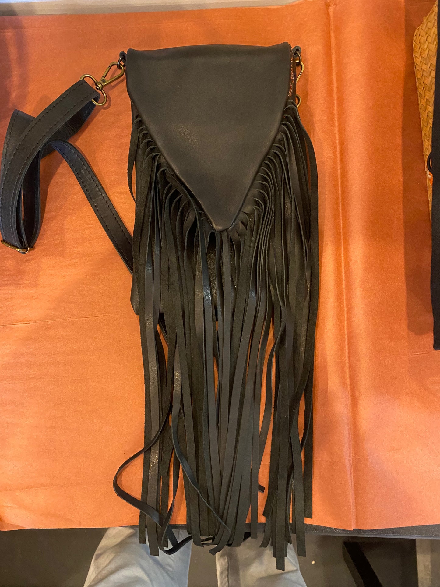 Small Black Fringe Purse