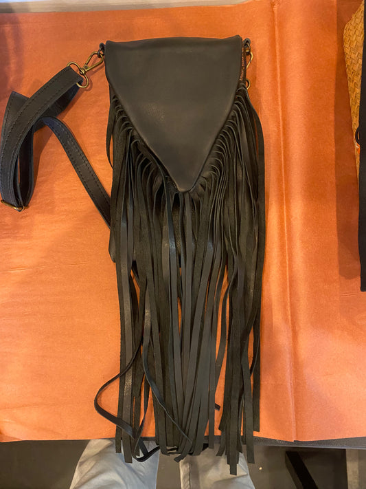 Small Black Fringe Purse