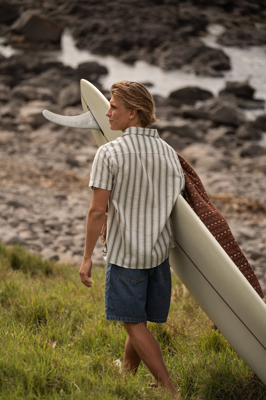 vacation stripe ss shirt