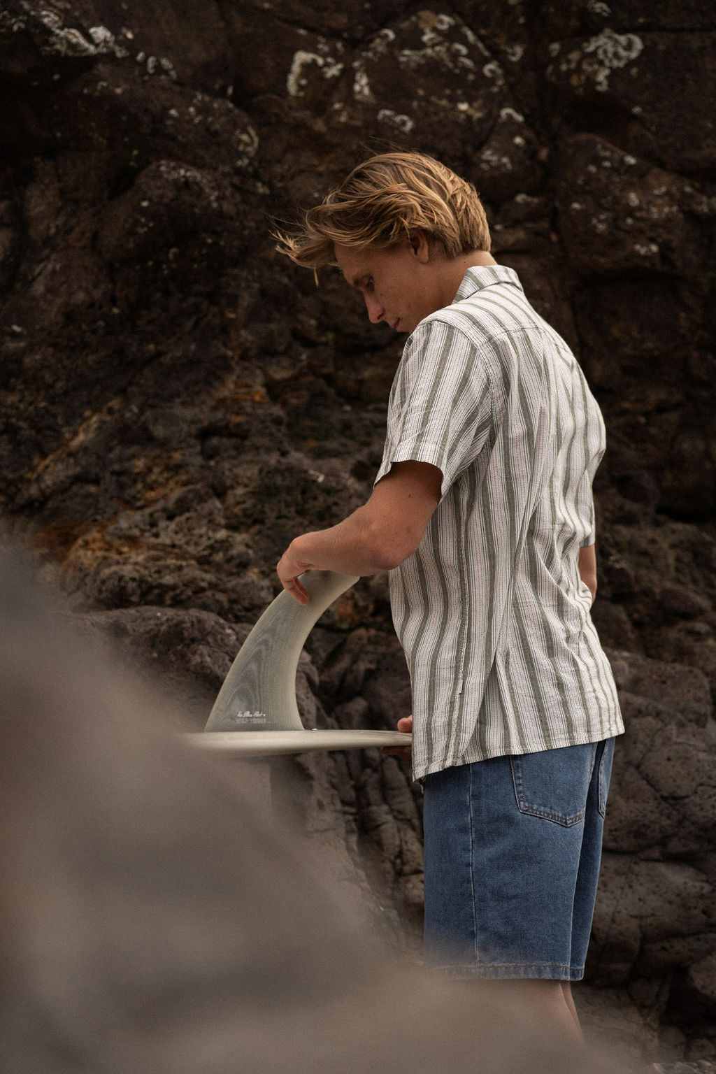 vacation stripe ss shirt