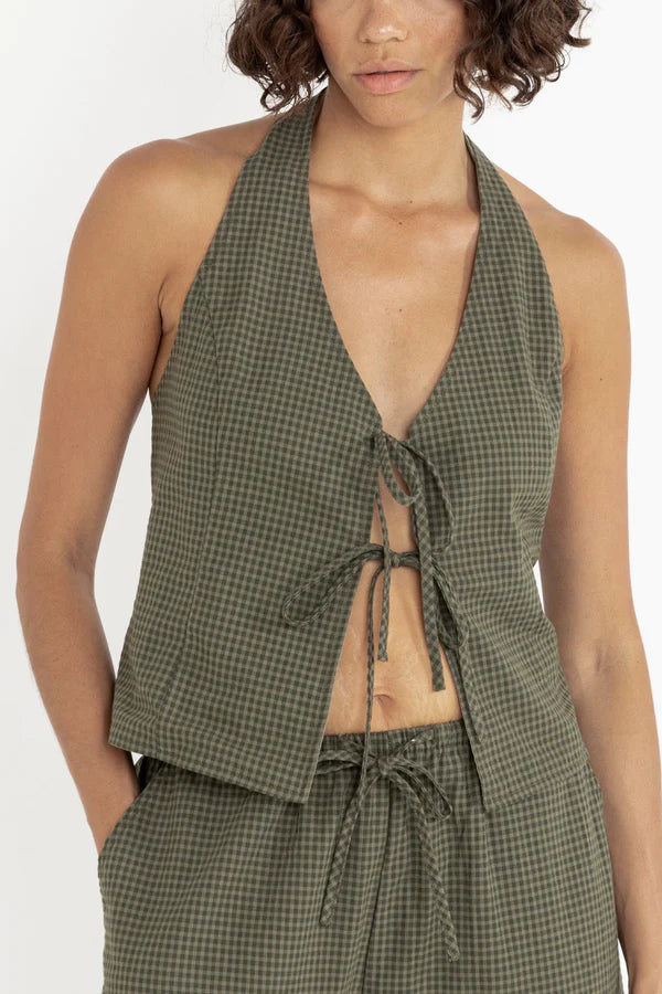 Louise Check Halter Top